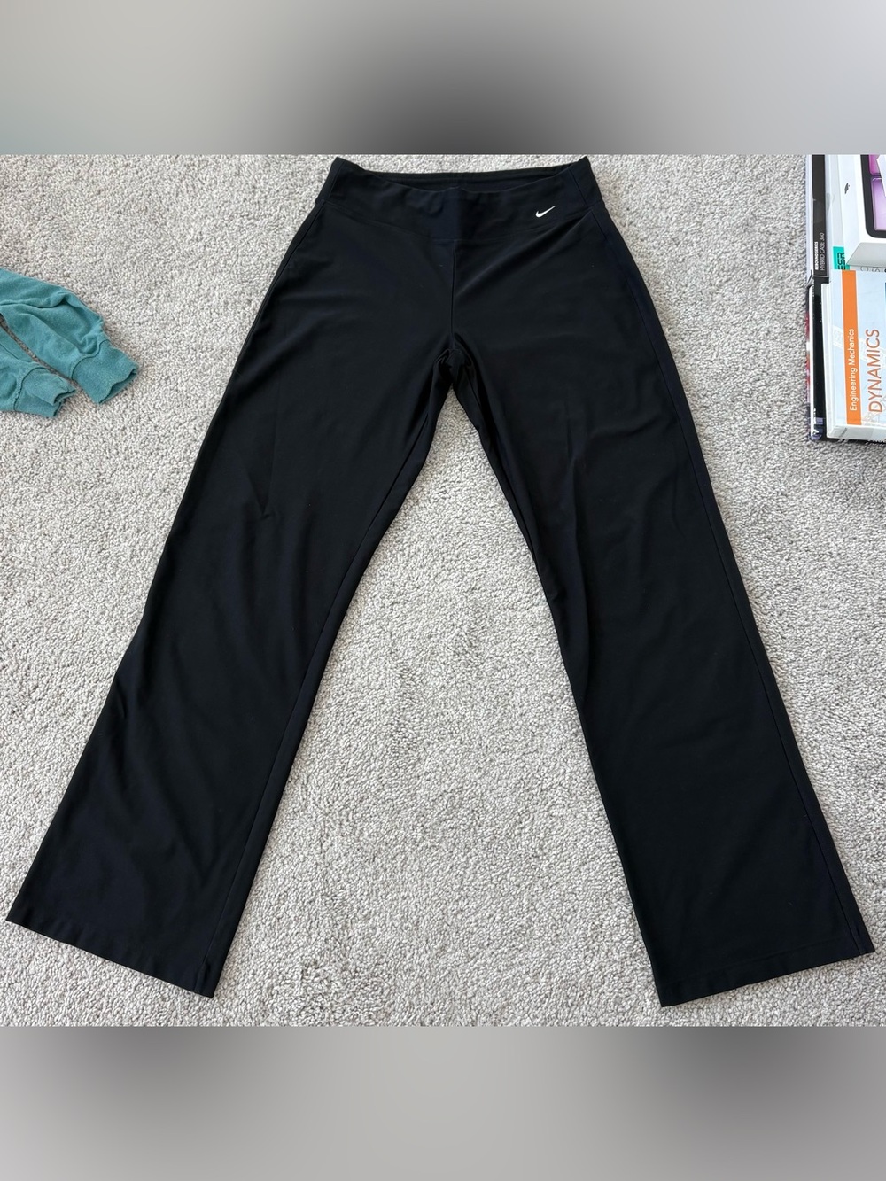 Nike Women’s Black Wide-Leg Yoga Pants with Swoosh